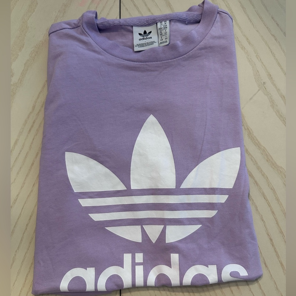Adidas originals graphic tee lavender
